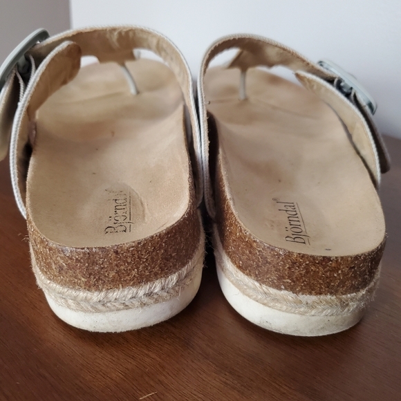 Bjorndal Penelope T-strap Sandals Womens‎ 8 Khaki Boho Lagenlook Casual - Picture 10 of 12